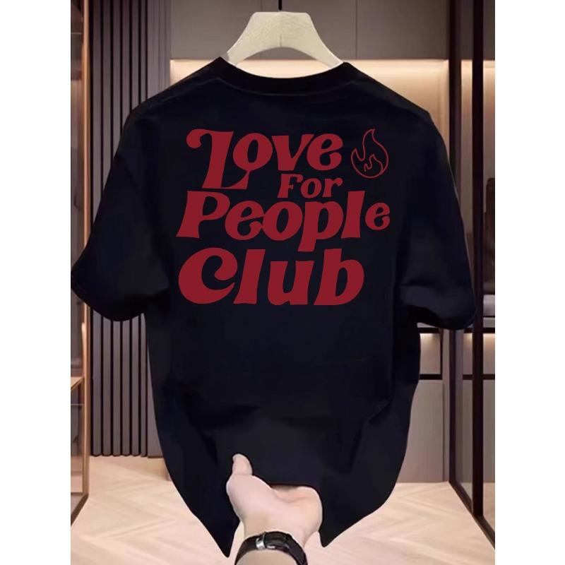 European sizes American Vintage Letter Print Trendy Design Pure Short-Sleeve T-Shirt for Men