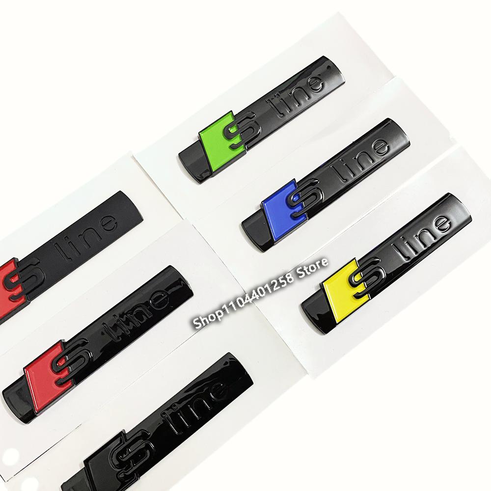 Sline Logo Car Fender Side Badge Emblem A1 A2 A3 A4 A5 A6 A7 A8 TT S3 S4 S5 S6 S7 Q2 Q3 Q5 Q7 Q8 RS3 R8