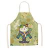 Japanese Lucky Cat Apron With Waterproof Linen Material For Kitchen Cooking And Baking