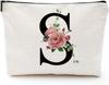 A Z Personalized Letter Makeup Bag Monogrammed Bridesmaid Gifts Presents Cosmetic Bag Portable Storage Organizer Pouch Travel
