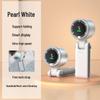 N607 Portable High-Speed Turbo Handheld Fan with Digital Display, USB Charging, Neck-Hanging Option, and Foldable Design.