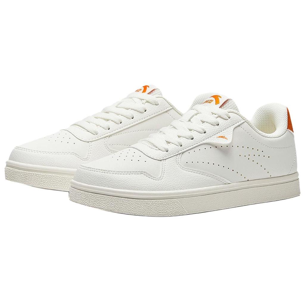 New Anta Non slip Lightweight Low Top Skateboard Shoes Women's White Orange 122438015S-3