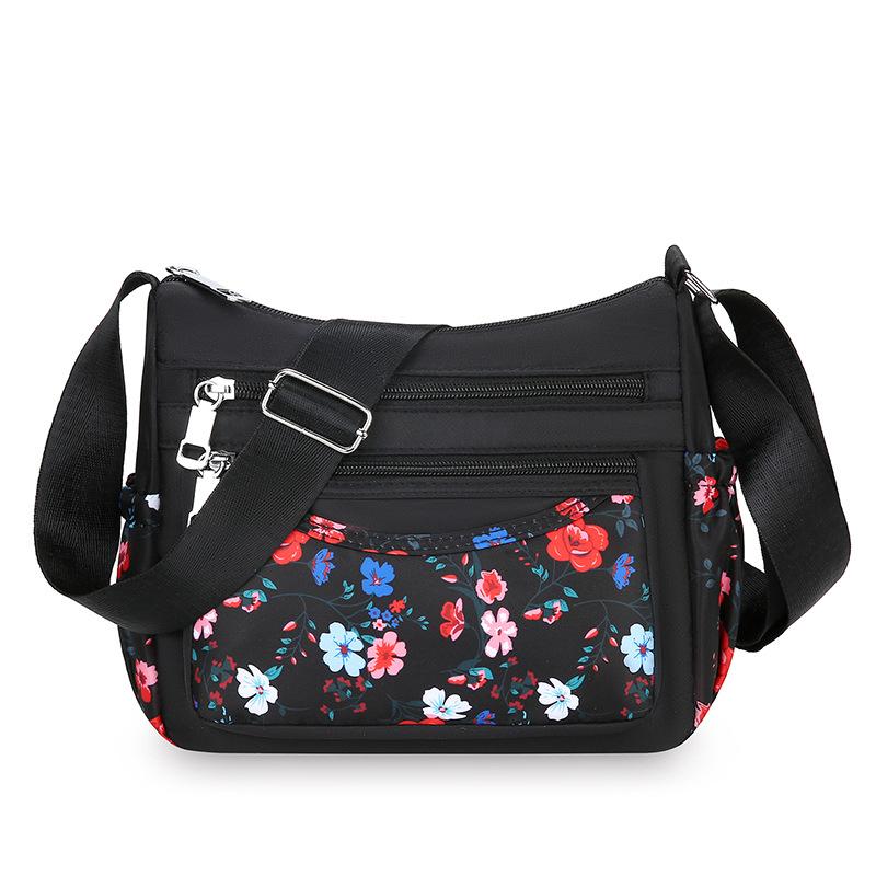 Mote Ny Middelaldrende Mamma-veske Stor kapasitet Trykt Flerlags Skulderveske Lett Casual Joker Dame Crossbody-veske