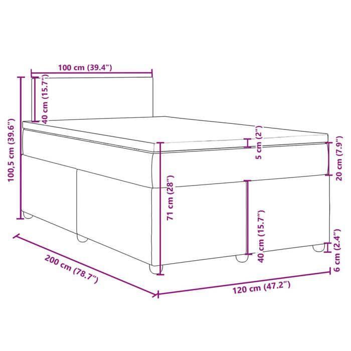 VidaXL Sommier à lattes de lit avec matelas Crème 120x200 cm Tissu 3288945
