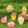 DERAYEE Mini Ice Cream Resin 12 Cute Miniature Ornaments with Adhesive Toy Garden Ornament Figurine Prop Decorations, Pieces, Tape, Gift,