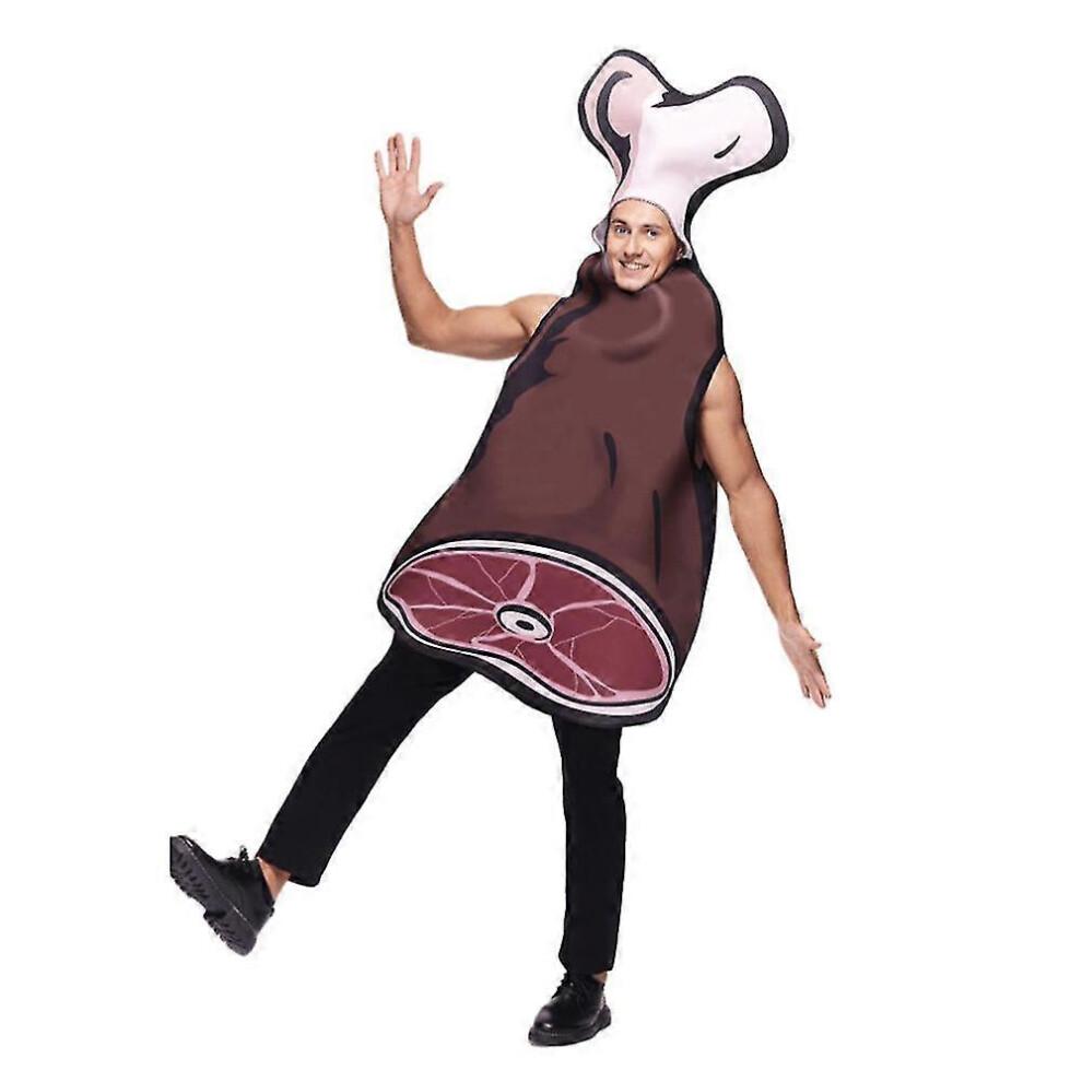 Halloween Party Kostüm Jumpsuits für Erwachsene Damen und Herren Schinkenfleisch Cosplay