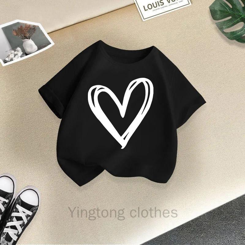 Summer Fashion Girls' Short Sleeved T-shirt Cute Printed Girls' Casual Versatile Top Cross Border
