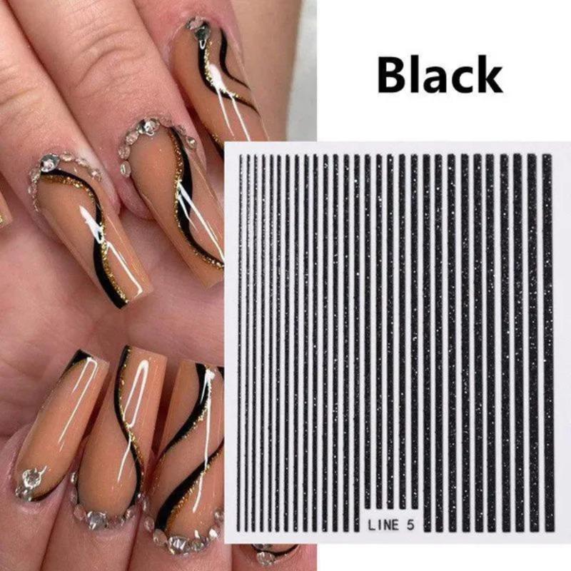 1 Sheet DIY Lines Nail Stickers Nails Art Manicure Decor Sticker Decal