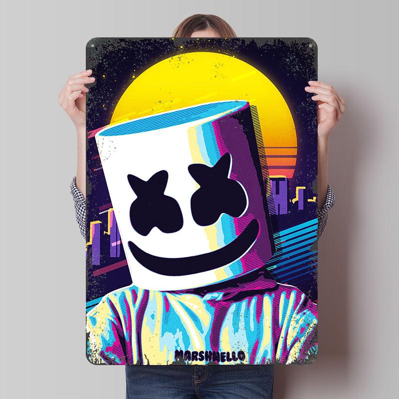 

Ретро Жестяная Табличка Постер Marshmello Индивидуальное Настенное Искусство Ретро Винтажные Металлические Знаки для Мужской Комнаты Декор Гаража Дома 7.9x11.8In(20x30cm)