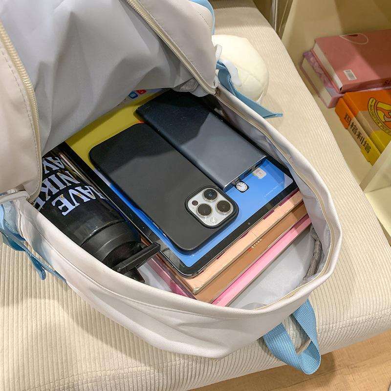 Schoolbag small fresh contrasting color backpack female ins Japanese sweet wind junior high school student schoolbag trend large capacity backpack