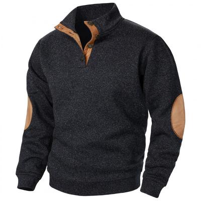 Herren Stehkragen Sweatshirt Jacke, Herren Gestricktes Joint Splicing Casual Jacquard Strickjacke Sweatshirt