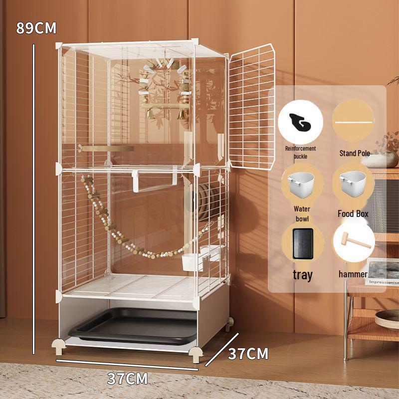 Luxury Splash-Proof Bird Cage: Large, Elegant Villa for Cockatiels, Tiger Skins, Thrushes, and Mynas
