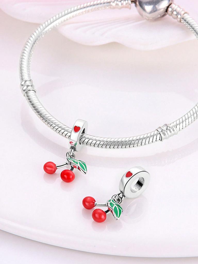 Charms Plata Fruit Strawberry Small Flower Beads Charm Copper Plated Fit Charms Original Bracelet For Jewelry Making Diy Charm