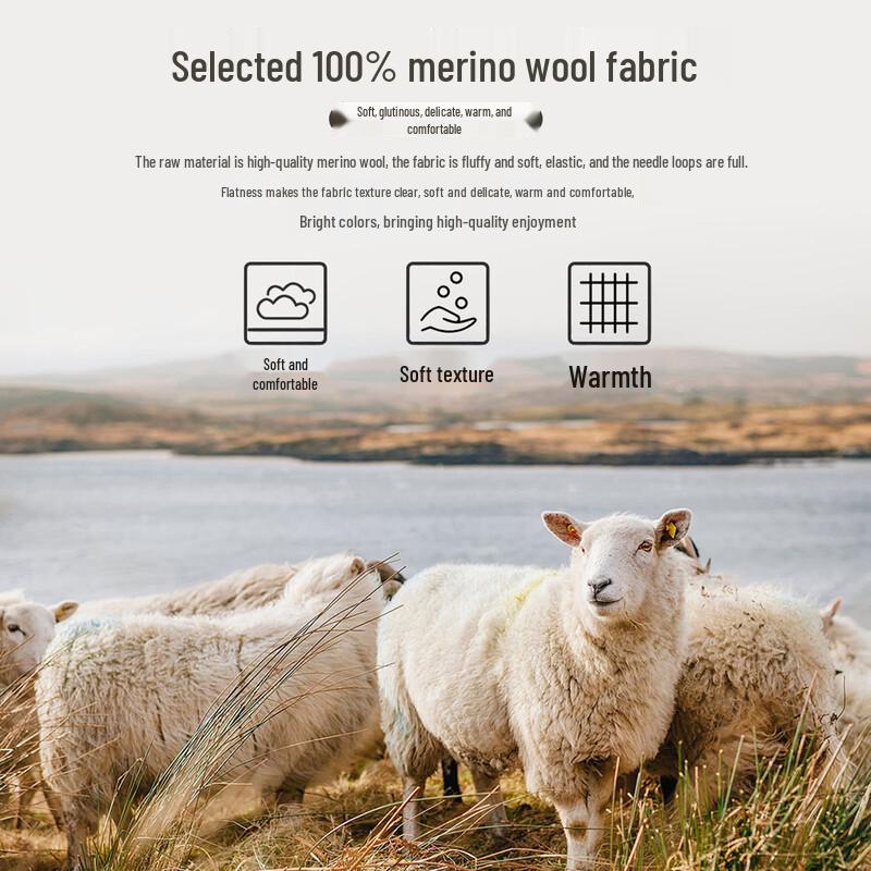 SNOWFLYING Women's Seamless 100% Wool High-Neck Sweater