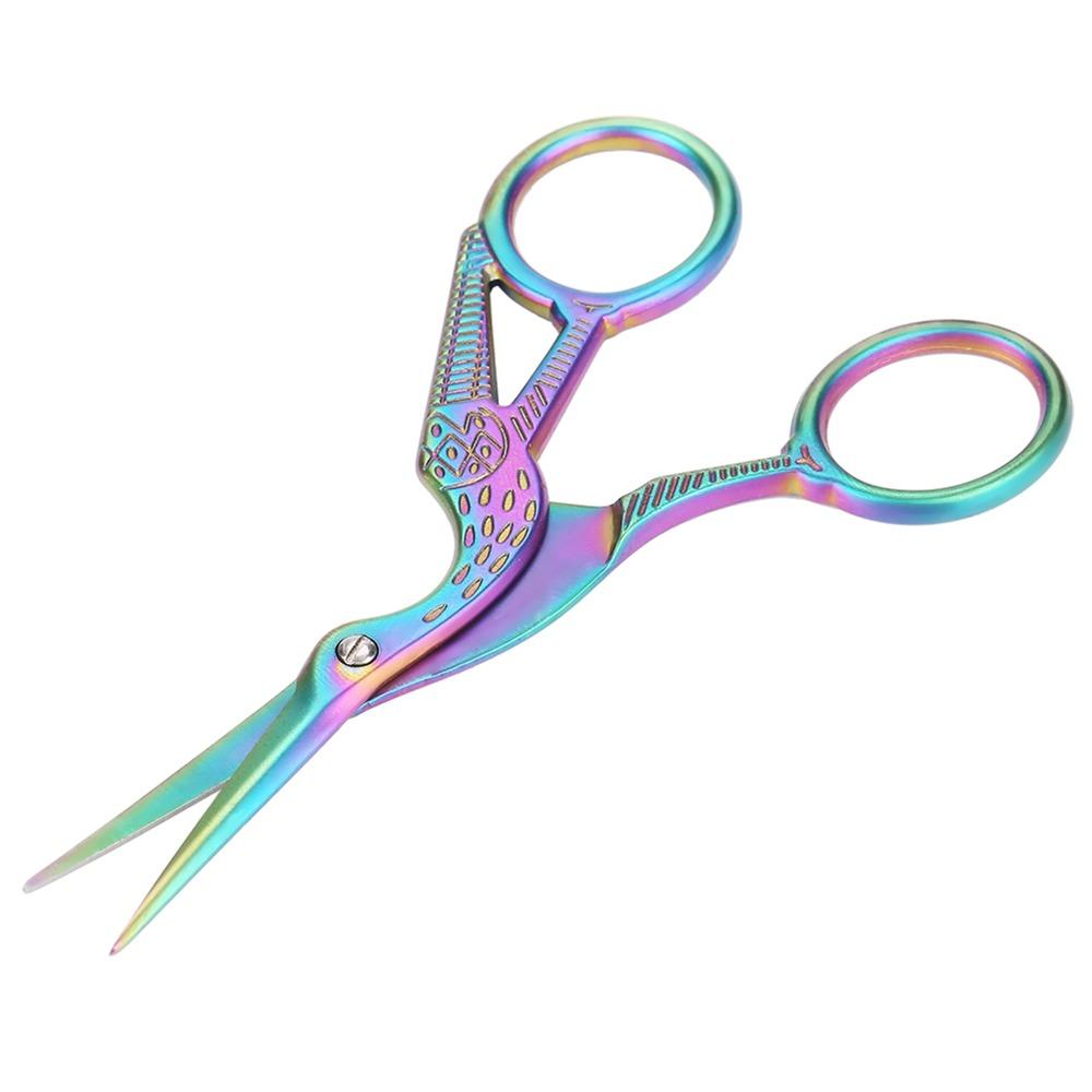 Stainless Steel Embroidery Scissors Sharp Tip Sewing Scissors Crane Shape Scissors  For Embroidery