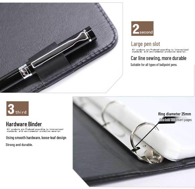 Transparent A4 Ring Binder: Black, Punchable, Photo Album, Contract Archive Folder