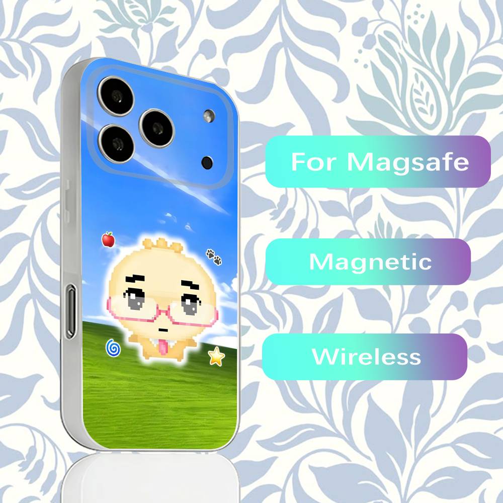 

Korean G-Glasses Dumpling Phone Case For iPhone 15,16,17,13,14,11,12,Pro,Max,Plus,E,Air,Mini with Magsafe Magnetic Transparent iPhone15pro