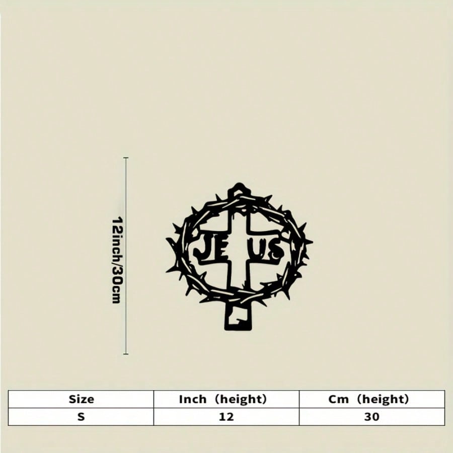 Black Cross Metal Wall Decor Iron Art Religious Home Church Wall Hanging