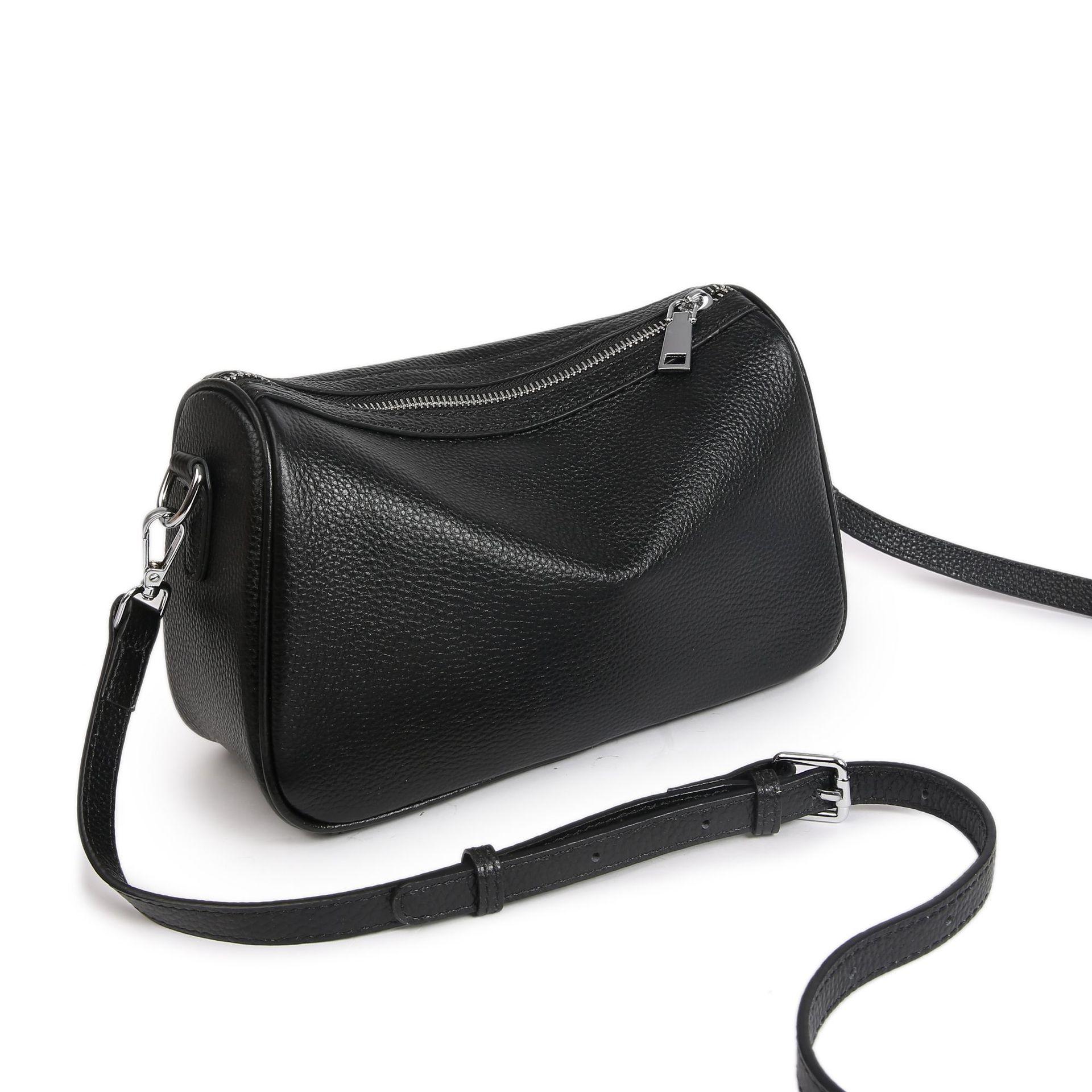 

Head Layer Cow Leather Women s Shoulder Bag, Simple and Practical Soft Leather Crossbody Handbag, Lightweight Small Phe Bag чёрный
