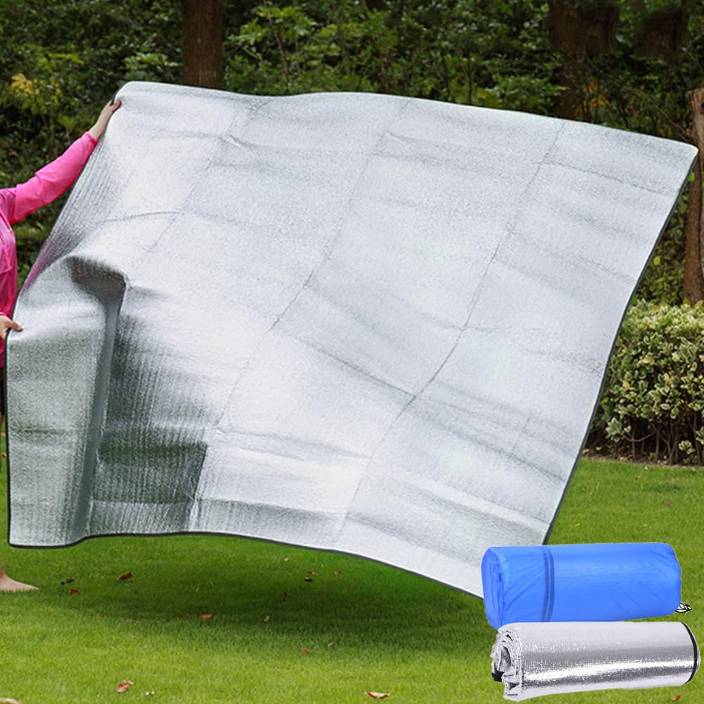 

HWSHOW Aluminum Silver For Thick Aluminum 250 x Disaster Heat Double Sided Aluminum Outdoor Sleeping in the Storage Bag Compact Inner Convenient for