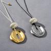 Niche Personality Fashion High-Altitude Wind Pocket Irregular Ring Pendant Collarbone Chain High-End Long Pull Rope Necklace