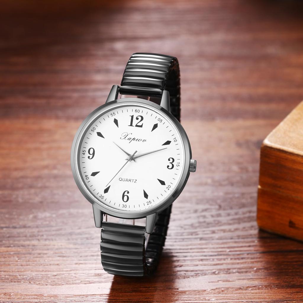 Women's Watch Simple Large Dial Analog Display black Stainless Steel Band Waterproof Quartz Casual Business Fashion Accessory - Birthday Anniversary