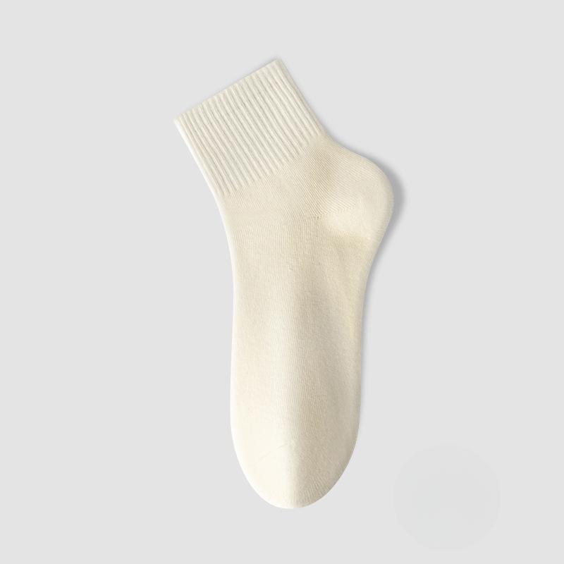 Pure Cotton Women's Mid-calf Boneless Socks, Anti-odor and Sweat-absorbing Women's Short Socks for Summer