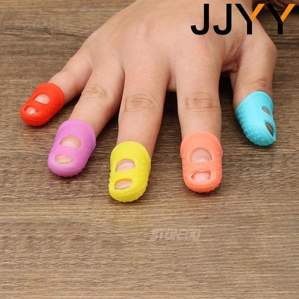 5 Pcs Guitar Finger Covers Silicone Anti Slip Pain Protection Tips for Beginners Ukulele Bass Finger Training Guard