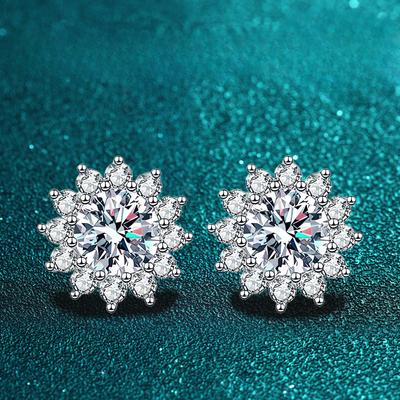 D Color 1CT Moissanite Earring For Women Girl 925 Sterling Silver Sparkling Diamond Ear Studs Wedding Engagement Jewelry Gift