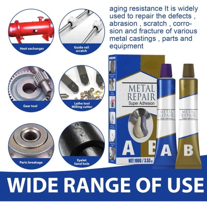 Metal Repairing Paste Adhesive Super Glue Heat Resistance Permanent Quick Dry Soldering Industrial Welding Glue DIY Home Repair