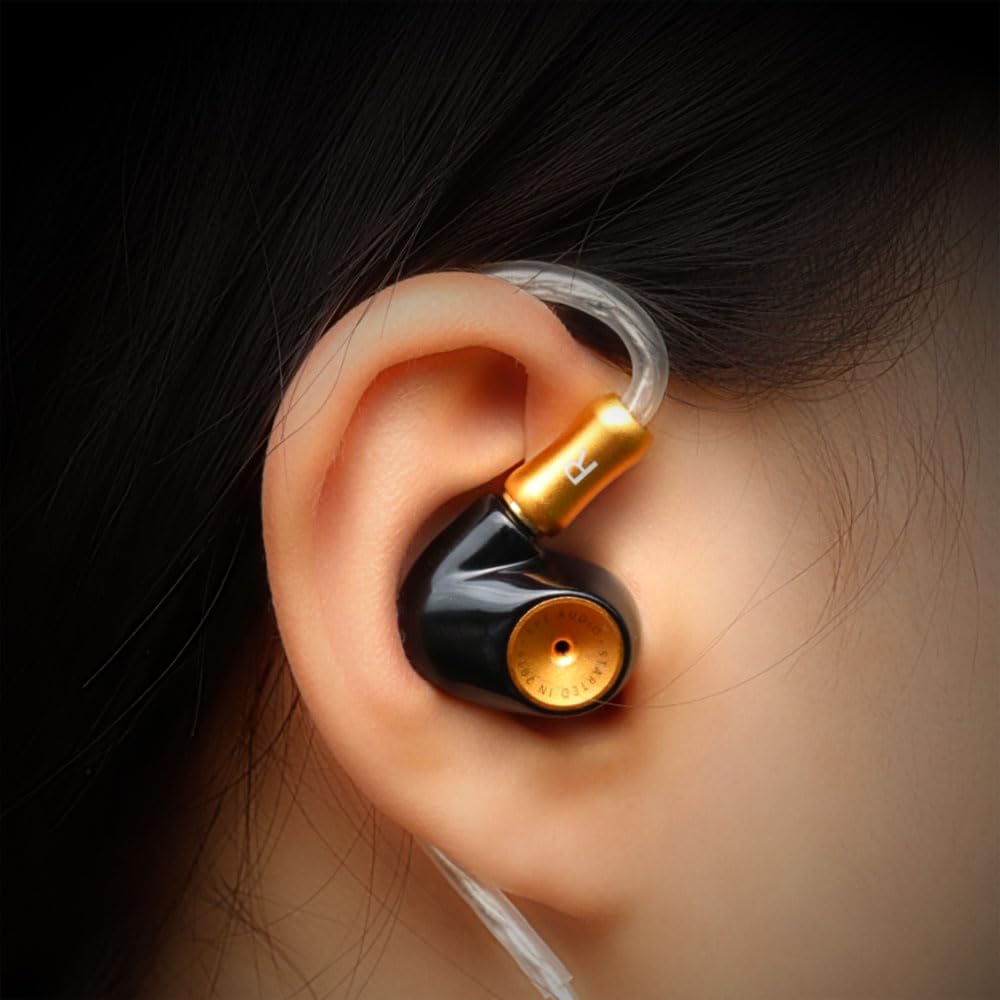 Hifi Kingdom EPZ Q5 Hifi Monitoring Dual Cavity Dual Magnetic 10mm Ceramic Carbon Nano Dynamic Coil 4 Core Single Crystal Silver Plated Copper MMCX