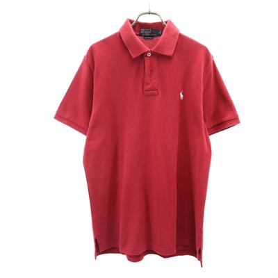 Polo by Ralph Lauren Koszulka polo z krótkim rękawem Krój Custom fit L Czerwony Płowy Męska Używana