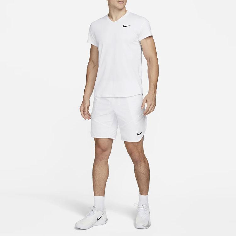 Nike Solid Color Brand Logo Lace-Up Shorts Men shorts White DD8331-100