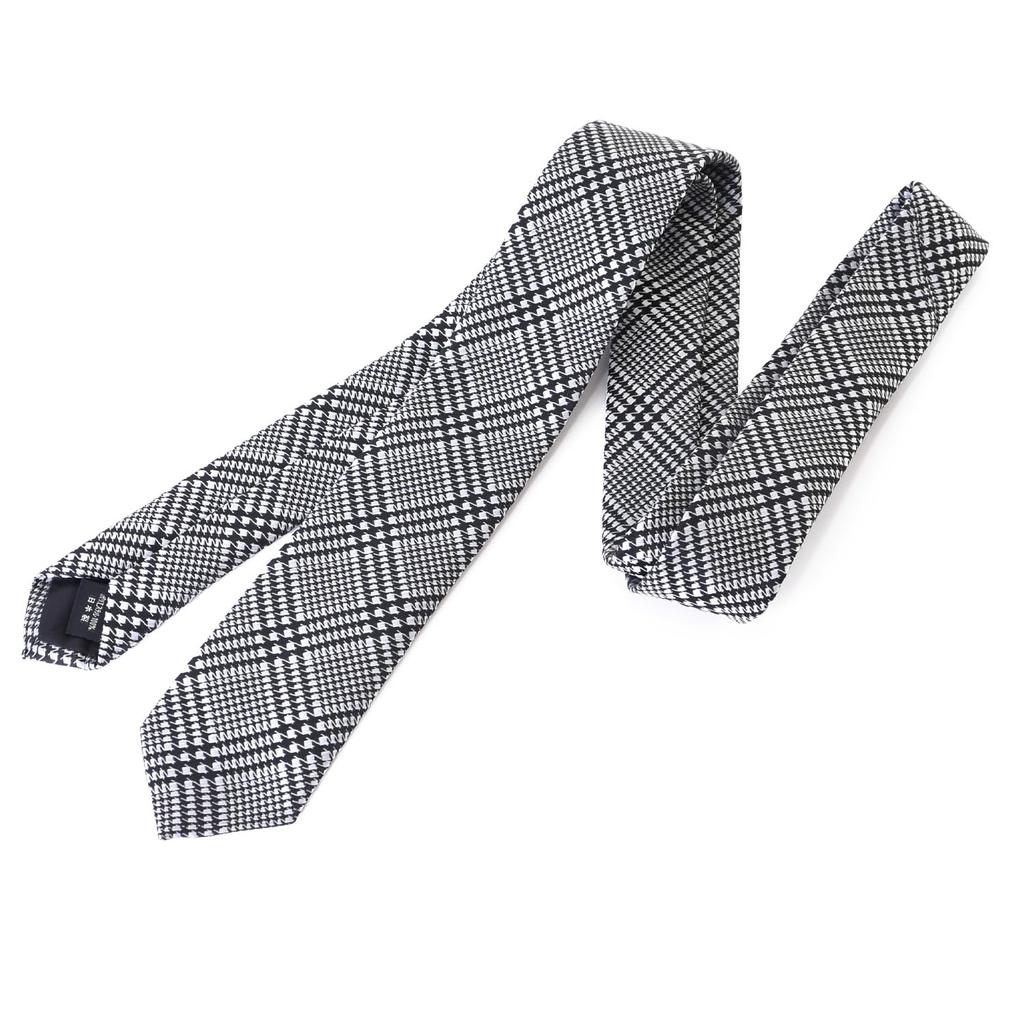 Rachel Narrow Tie, Slim Necktie, Made in Japan, Washable, Slim Fit, Glossy Finish, Monotone (Pattern C)