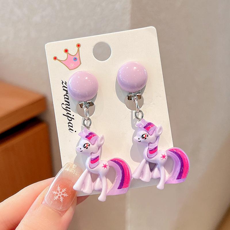 Children'S Ear-Free Ear Clips, Cute Girls' Pain-Free Earrings, Earrings, Cartoon Cartoon Girl Earrings, Jewelry.