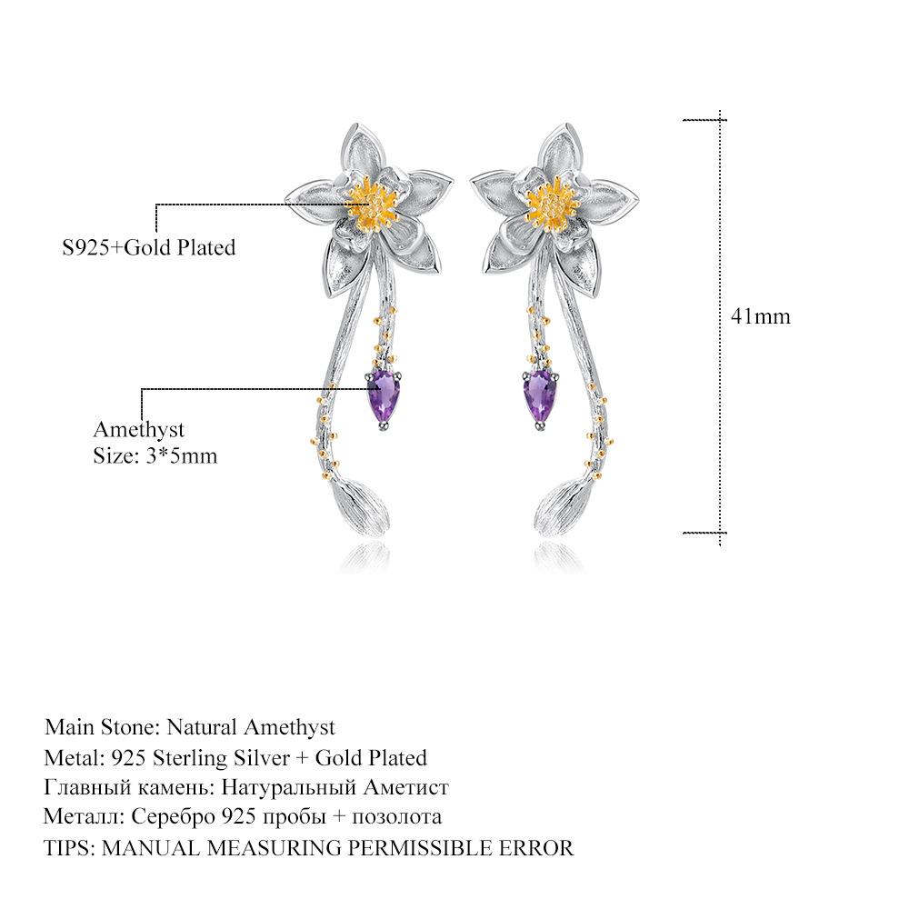 

Оригинальные дизайнерские серьги с драгоценными камнями высокого класса.. Серьги из серебра 925 пробы с цветочным дизайном и натуральным розовым гранатом.