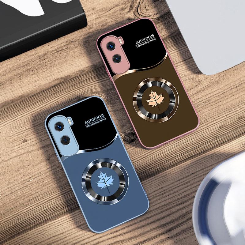 Kreis Ahornblatt Grün Für Honor 200 90 8X 9X Pro Lite P50 P40 Nova 10 11i P60 Magic4 6 Mate 20 50 Gehärtetes Glas Handyhülle