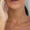 Double Layer T Bar Geometric Titanium Steel Necklace Fashion Minimalist Stick Pendant Ins Women Jewelry
