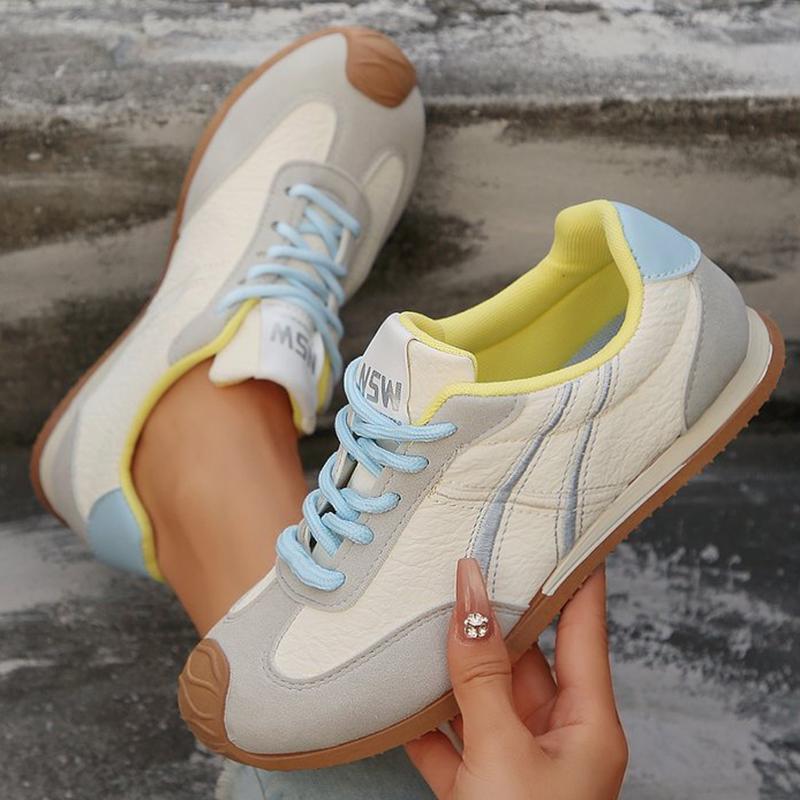 Fashion Fashion Mix Color Sneakers for Women 2025 Letter Print Lace Up Sports Shoes Woman All Match Non Slip Lightweight Shoes Ladies