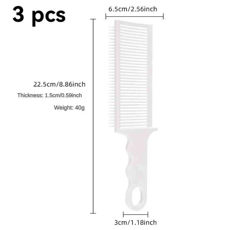 3PCS Hair Combs Blending Trimming For Fades Styling Arc Flat Utility Positioning Barber Fade Combs Hair Cutting Tool For Man