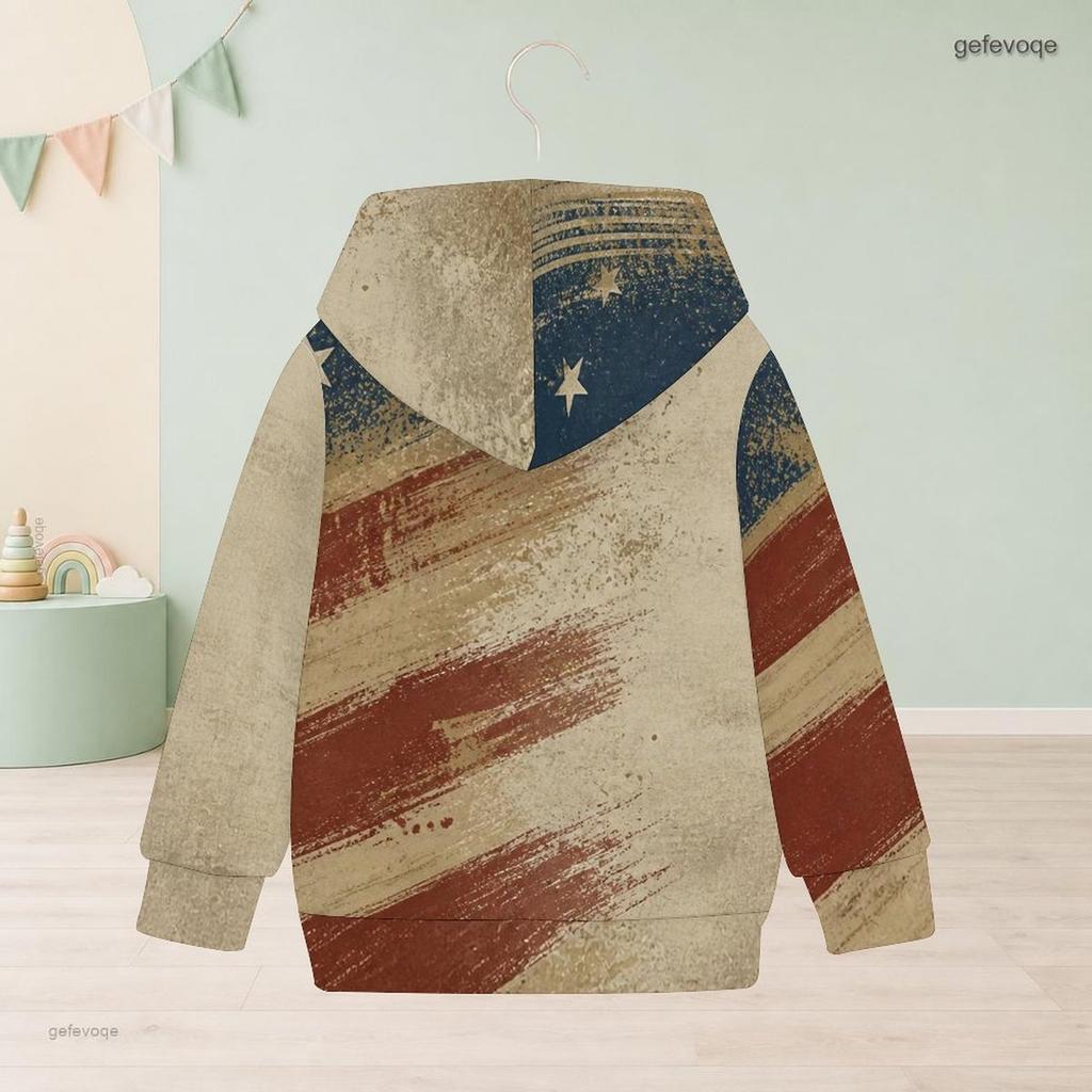 Girls Long Sleeve Hoodie Abstract Printed Casual Pullover Sweatshirt
