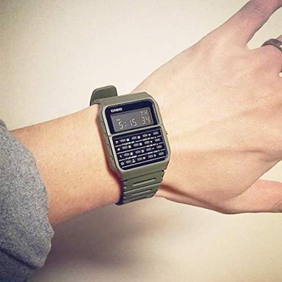 CASIO Watch Calculator Data Bank Olive Military Green Casio [Mail Delivery] Men's CA-53WF-3BDF