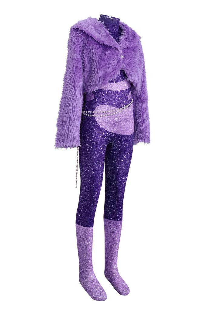 Zootopia Shakira Purple Fur Singer Stage Costume for Halloween
