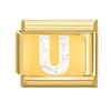 Fashion Golden 26 Letters A-Z Italian Links Charm Beads 9mm Stainless Steel Bracelet Jewelry DIY Hand Making
