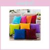 Eye-catching Solid Bright Color Grids Checks Decorative Pillow Soft Velvet Cover