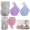 Candle Mold Aromatherapy Candle Mold 3D Bouncing Rabbit Plaster Epoxy Mold for DIY Crafts Soap Present Candle Making