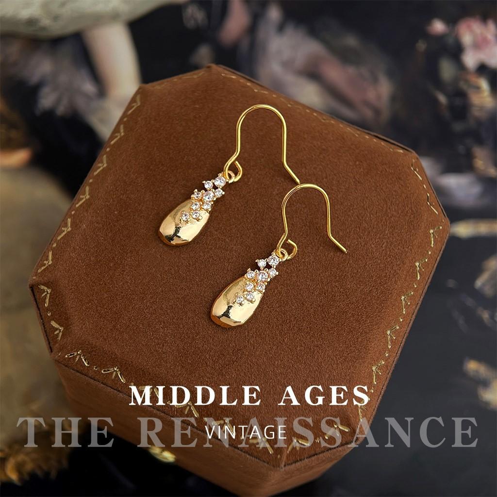 Light water drop zircon earrings Fashion commuter simple style earrings