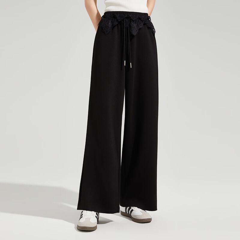 

Women s Lace Sweet Straight-Leg Casual Pants M