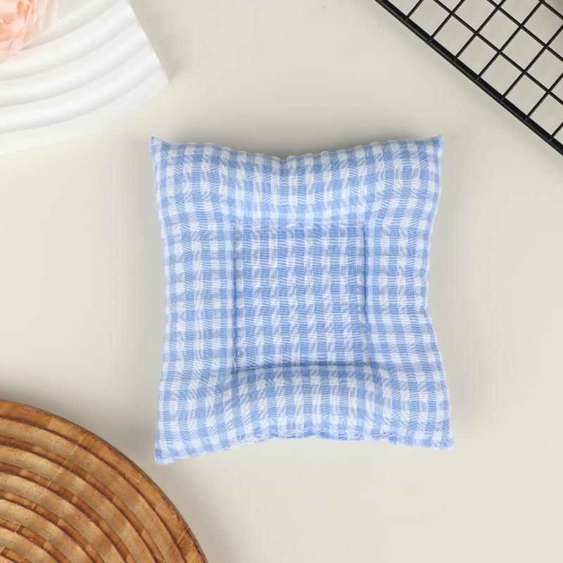 Cotton Plaid Decorative Placemat Heat Insulated Coaster for Rustic Wedding Table Setting Cushion Pad