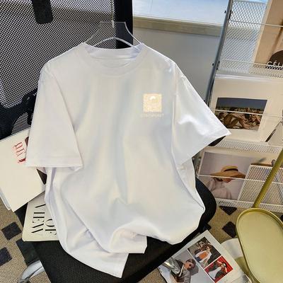Summer Women's Loose Breathable Simple Wind Fashion Versatile Solid Colour Short-sleeved T-shirt